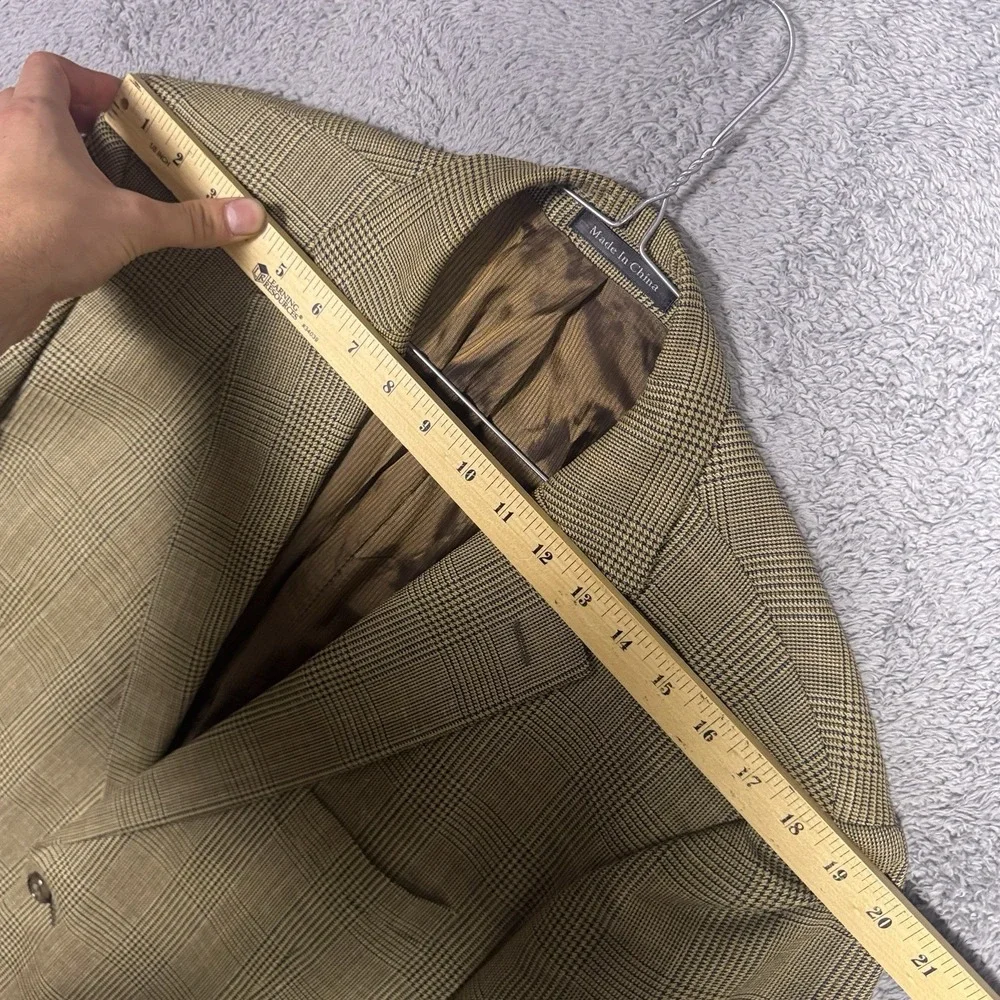 Pendleton Blazer Men 44R Wool Silk Linen Sport Coat Glen Check Old Money Vintage